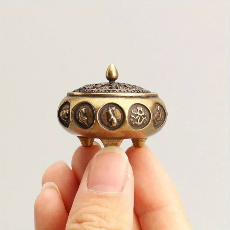 Celestial Zodiac Brass Incense Burner