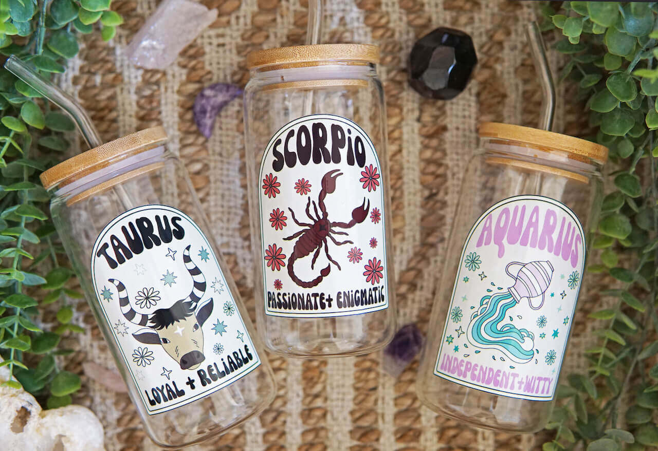Zodiac Glass Cups & Tumblers