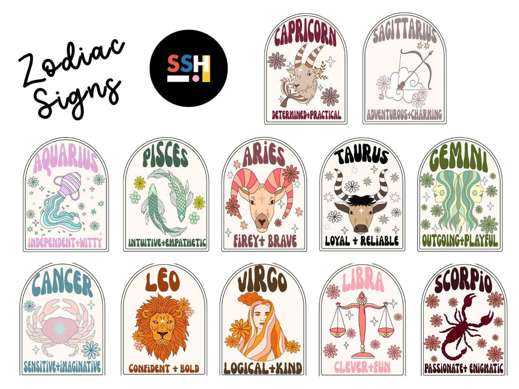 Zodiac Glass Cups & Tumblers