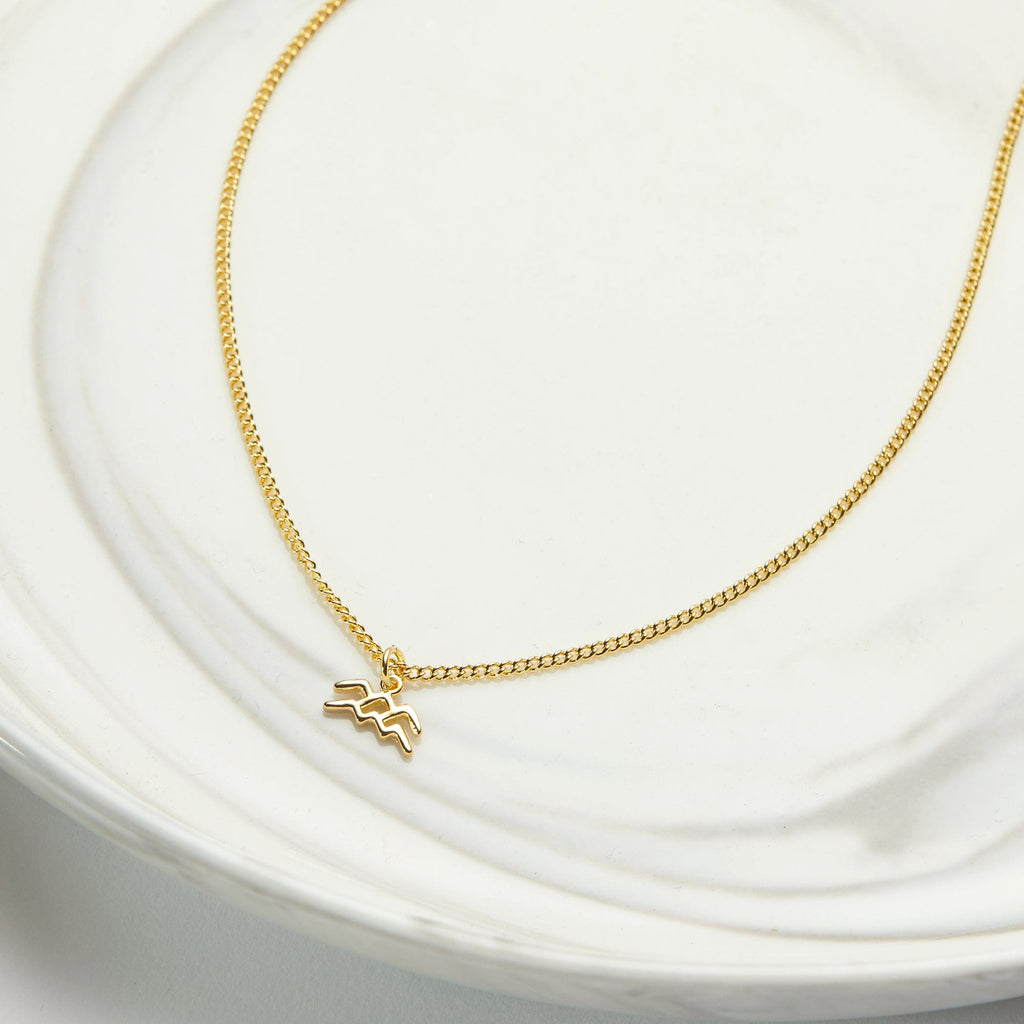 Celestial Aquarius Zodiac Necklace