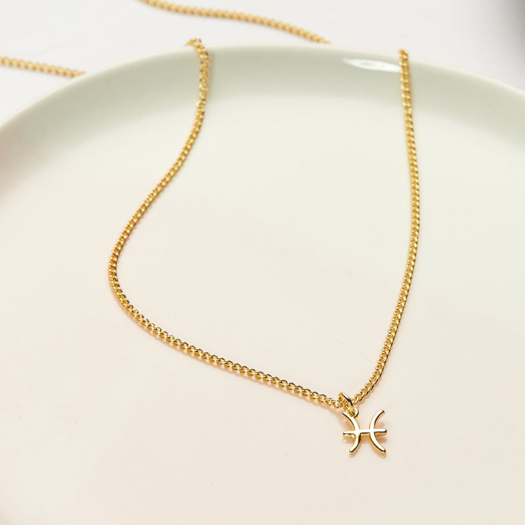 Celestial Pisces Zodiac Necklace